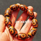 Tibetan Three Eye Dzi Bead Bracelet Agate Carnelian Buddhist Prayer Jewelrytibet