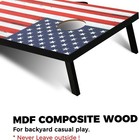 Cornhole Boards Set With 8 Bean Bags - Outdoor Yard Game Events - Flag Design