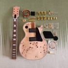 Unfinished Diy Electric Guitar Kit Burl Wood Top 22 Fret Gold Hardware