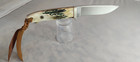 Vintage Rigid Custom Series Stag Loveless Style Knife Mirror Finish 587 Of 600