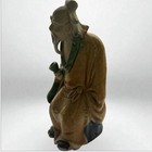 Vintage 4    Shiwan Mudman Figurine Chinese Pottery Elder With Pipe  Hand Glazed