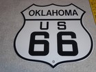 Vintage Oklahoma Route United States Us 66 11 3 4  Porcelain Metal Gas Oil Sign