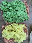 Vtg Curtain Lot 60s 70s Mcm Retro Yellow Green Orange Mod Fabric Flowers Read