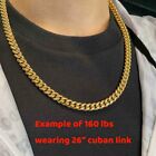 Mendel 10mm Mens Gold Plated Miami Cuban Link Chain Necklace Stainless Steel Men