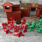 Vtg Marx Fort Apache Play Set Incomplete 1960s Usa Western Figures   Building