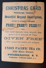 Union Pacific Tea Co Poughkeepsie Ny Christmas Day Victorian Trade Card
