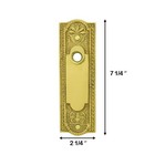     Victorian Solid Brass Door Plate Without Keyhole For Knob Or Lever  Beaded    