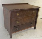 Antique Miniature 3-drawer Empire Chest Drawer Primitive Hand Made Tramp Art