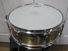 Brass Snare Drum 13   x 4    Ribbed Brass Shell With 8 Tube Lugs  No Badge