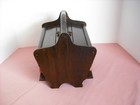 Vintage Wood Sewing Box Basket  Double Hinged Top Lids   8  X 9  X 10 