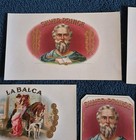 Vintage Lot Of 7 Cigar Box Tobacco Labels Advertising Embossed Gold Art