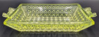 Antique Vaseline Glass Diamond Pattern Celery pickle relish Dish