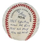 Joe Morgan Signed Onl Baseball With  19   Career Stat Inscriptions  beckett 
