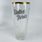 4 Stella Artois Beer Belgium 6in Ribbed Base Tavern Glasses Vtg 1950s 25cl Lot