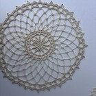 Set Of 3 Vintage Tatted Lace Doilies  7 5    8 5  Round Beige Tatting