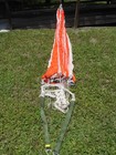 1964 Military 24 Ft  Org white Candy Stripe Parachute W lines  Risers And Links
