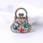 Crystal Rhinestone Handbag Brooch Gold Pin Spring Summer Jewelry Gift For Women