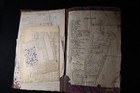 Vintage Early 1900s Account Ledger With Hundreds Of 1950s Recipe Clippings