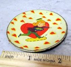 Vintage Tin Litho Lithograph Childs Toy Tea Set Saucer Queen Of Hearts  Ohio Art