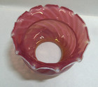 Victorian Cranberry Opalescent Art Glass Swirl Spiral Lamp Shade 4  Fitter