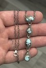 Sterling Silver Golden Hills Turquoise 4 Stone Drop Lariat Style Necklace  925