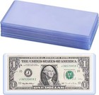 100  Currency Holders Semi Rigid Regular Vinyl Sleeves Banknotes Dollar Bill