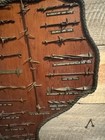 Vintage Barbed Wire Collection On Texas Shaped Plaque  Rare  Folk Art  Western