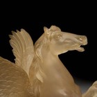 Large Pale Yellow Resin Pegasus Winged Horse Sculpture Figurine Vintage 16 h