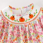 New Boutique Smocked Floral Pumpkin Short Sleeve Tunic   Leggings Girls Outfit
