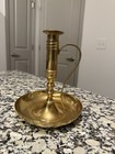 Brass Coated Candle Holder With Finger Loop And Handle 7 Inches Tall