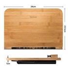 Bamboo Wood Book Stand Adjustable Foldable Document Cookbook Holder Reading F s