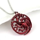Game Of Thrones House Targaryen Fire And Blood Dragon Pendant Necklace Red