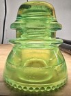 Vintage Hemingray-42 Glass Insulator     Custom Lime Green   Hand Painted 