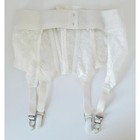 Vintage  new  1950 s Women s White Lace Garter Belt W blue Flower Size L
