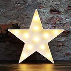 Led Marquee Star Sign Night Light  Battery Operated Star Shaped Desk White