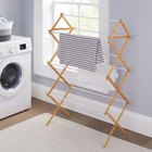Space-saving Collapsible Bamboo Laundry Clothes Drying Rack