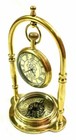Vintage Style Hanging Pocket Watch   Compass Combo Brass Nautical Collectible
