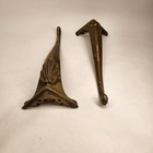 Vintage Antique Victorian Cast Iron Table Legs Floral Scroll Pair