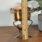 Vintage Copper   Brass Mini Fondue Pot Warmer Set Made In Korea