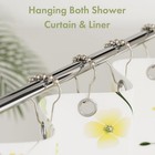 Beaded Shower Curtain Hooks 12 Pack Rust Proof Steel Rings Curtain Liner Set