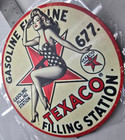 Vintage Texaco Gasoline Sign Pump Plate Gas Station Oil 7 3 4  X 7 3 4 