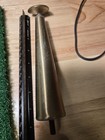 Vtg Set Of 4 Mid Century Mcm Tapered Gold Metal Screw In Table Legs 7 