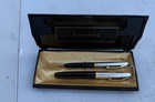 Rare Sheaffer Pfm Iii White Dot Fountain Pen Black And Pencil In Box 8h