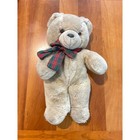 Vintage Applause Musical Wind Up Teddy Bear Plush 16    Tan Red Plaid Bow Classic