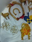 Vtg Lot 20 Swedish Culture Ornaments Straw Ratan Cut-outs Yule Goat Dala Horse