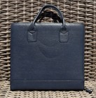 Vtg Franklin Covey Quest Monarch 7-ring Leather Binder Blue Zip Briefcase-handle