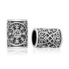 925 Silver Viking Valknut Helm Of Awe Aegishjalmur Beard Hair Bead Dreadlocks