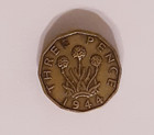 1944 United Kingdom  england  3 Pence Coin - Vf vf 