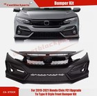 For 2019-2021 Honda Civic Fc1 Upgrade To Type R Style Front Bumper Kit W  Grille