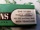 Hunt Crowquill Mapping Pen Set Of 12 Nibs 1 Penholder  103 New Original Box Usa